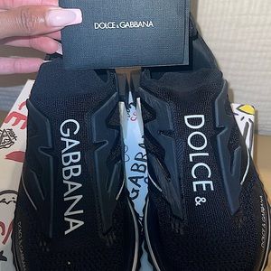 Dolce & Gabbana black slip on tennis shoes